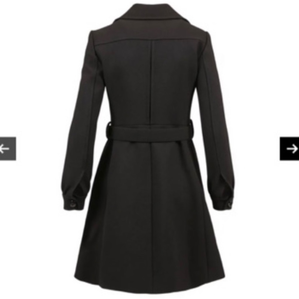 GUCCI black wool jacket large logo belt button down cuff long coat Luxury NWT - Picture 3 of 14